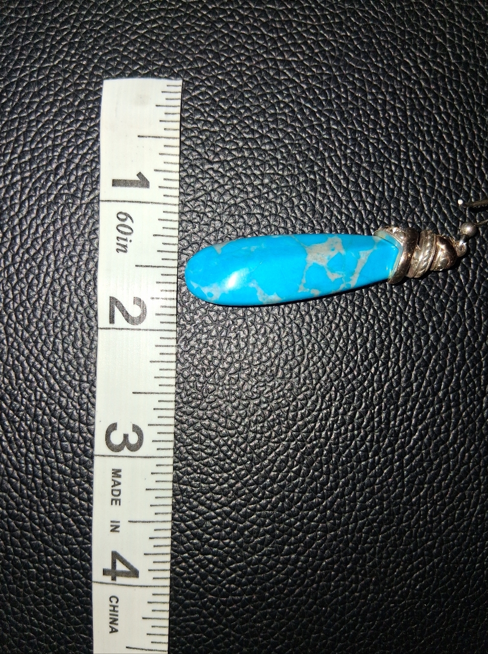 Single Turquoise Colored Drop Earring - Picture 2 of 5